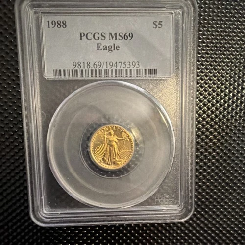 U.S. Mint 1988 $5 American Eagle Gold 1/10 oz PCGS MS69 Coin
