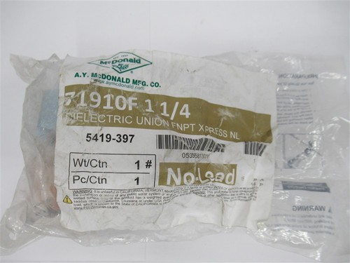 A.Y. McDonald 5419-397 , 1 1/4" LF Dielectric Union FNPT x Press