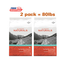 2 Packs Diamond Naturals Extreme Adult Dry Dog- Chicken & Rice, 40lbs bag 0.89 per pound