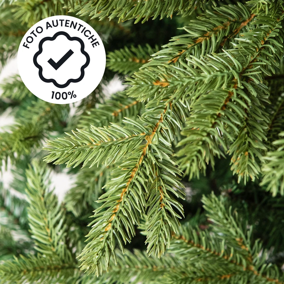 Albero di Natale Extra Folto in PVC Realistico Facile Montaggio con Base Stabile - Immagine 2 di 4