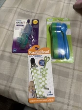 Philips Avent Soothie Pacifier, Booginhead Pacigrip & Infant Spoons