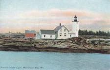 Postcard Franklin Island Light, Muscongus Bay, Me unposted VTG VPC02.