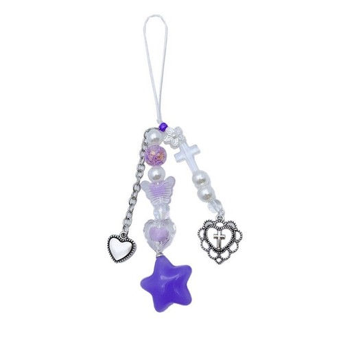 Star Bead Tassels Pendant Phone Straps Lanyard Y2K Pocket Keychain Strap - 第 5/14 張圖片