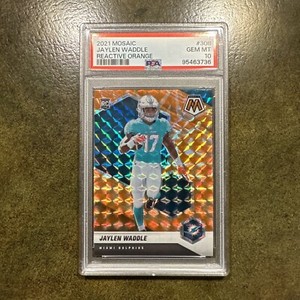2021 Mosaic Jaylen Waddle RC PSA 10 #308 Reactive Orange Dolphins Rookie