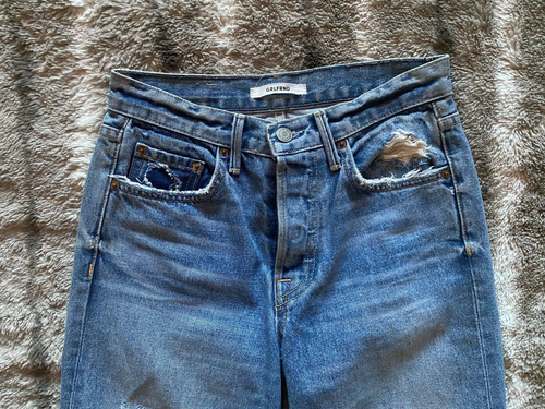 Pantalones de mezclilla ajustados GRLFRND desgastados tiro alto botones talla 24 - Imagen 2 de 8