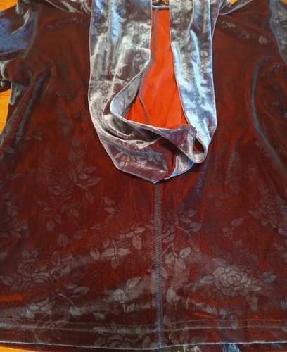 Limited Too Girls 2 PCs Blue Purple Velvet Zip Up Top Size 14 & Long Skirt Sz 12 - Picture 7 of 10