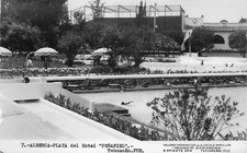 Postal RPPC México Tehuacán Años 40 Alberca Playa del Hotel #7 23-4785