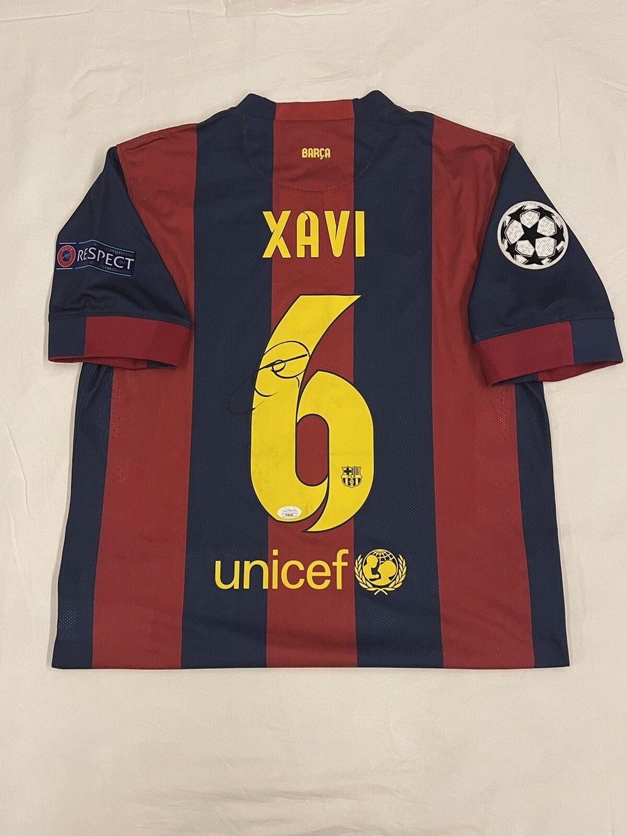 Xavi Hernandez Champions League Final 2015 Barcelona Home Jersey