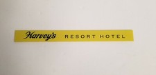 ORIGINAL HARVEY'S RESORT HOTEL PLASTIC PLACARD FROM 1960'S PACE MACHINES NOS !!!