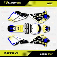 Yellow & Blue Racing Graphics Kit fits Suzuki DRZ125 01-07 DRZ 125 SHIFT Decal