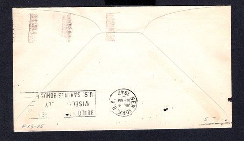 INDIA 1947 PAN AMERICA WORLD AIRWAYS CALCUTTA to NEW YORK FIRST FLIGHT COVER FFC - Picture 2 of 2