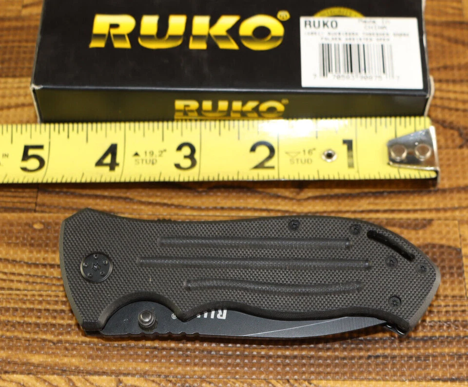 Cuchillo de caja fuerte táctica plegable de acero inoxidable RUKO Shark 440A RUK0152SA Foto 3 de 4