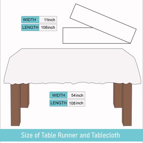 Rectangle PVC Table Cover Cloth with Sequin Table Runner for Wedding Birthday - Picture 6 of 150