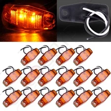 16Pcs Universal Amber Surface Mount Clearance Side Fender Marker Trailer Light