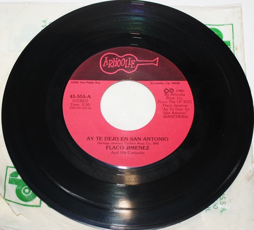 Flaco Jimenez Tejano 45 Record Arhoolie Records - Picture 2 of 4
