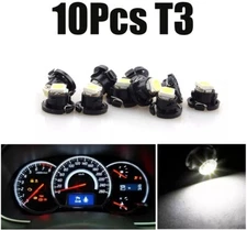 10x White T3 Neo Wedge 1-SMD LED Cluster Instrument Dash A/C Climate Light Bulbs