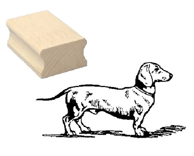 Motivstempel Dackel - Stempel Basteln Scrapbooking - Teckel Jäger Jagd Dachshund