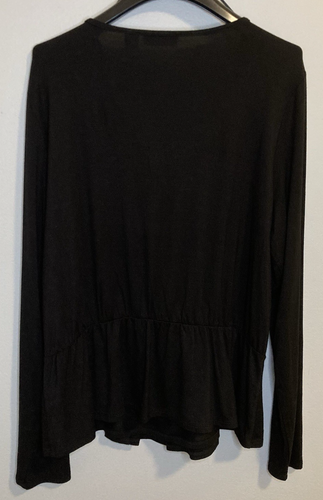 Halogen Blouse Black Cross Front V Neck Stretch Classic Size XL New w Tags - Picture 2 of 23