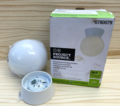 Flush Mount Ceiling Fixture Project Source LED 5.98'' Round, 830 Lumens, White