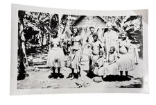 WW2 Era Photo U.S. GIs Standing With Natives In Village