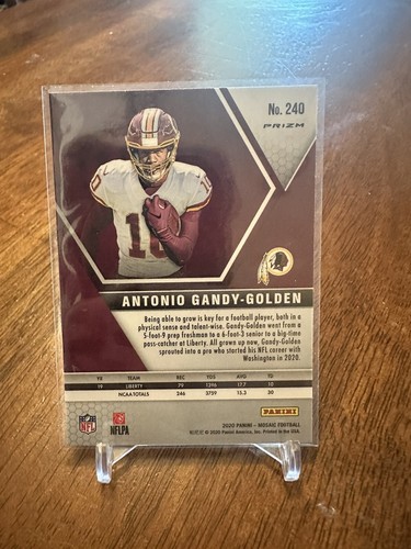 Antonio Gandy-Golden 2020 Panini Mosaic Red Mosaic Prizm #240 Washington - Picture 2 of 2