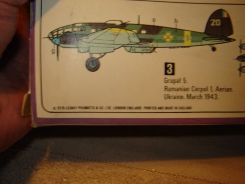 Matchbox 1975 Model kit PK-403 Heinkel He 111 H 1/72 scale Mint in box Lesney - 第 3/12 張圖片