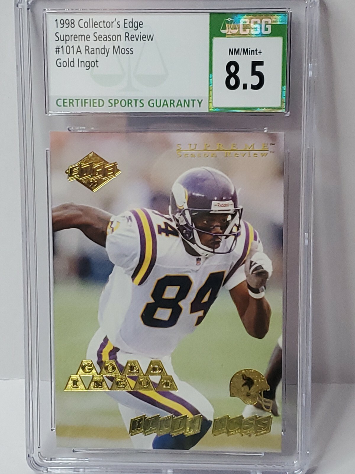 Randy Moss Collector's Edge Supreme Season Review #101A Season Review-Gold Ingot