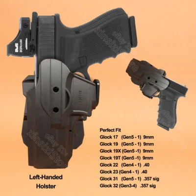 TEGE Left Hand Holster For G17 G22 g32 Glock 17 32 31 23 19 gen4 1-5 Tactical Holder