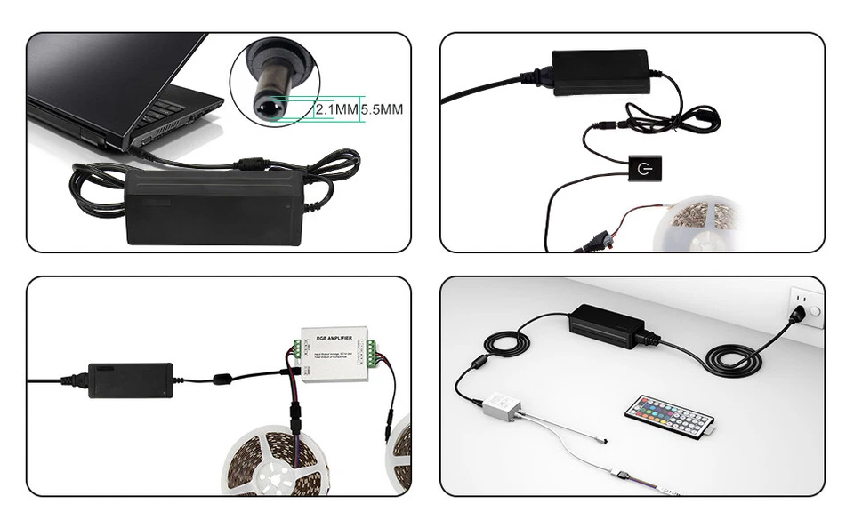 Adaptador de fuente de alimentación conmutada AC100V-240V a DC 24V 5A 5,5x2,1 mm multipropósito Foto 4 de 4