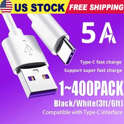 USB Type C Data Cable 5A Fast Charging USB-A to USB-C Charger lot Cord For Phone