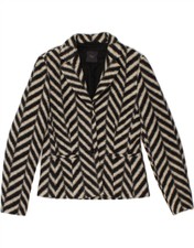 Oui Set Womens 2 Button Blazer Jacket Uk 12 Medium Beige Chevron Aw18