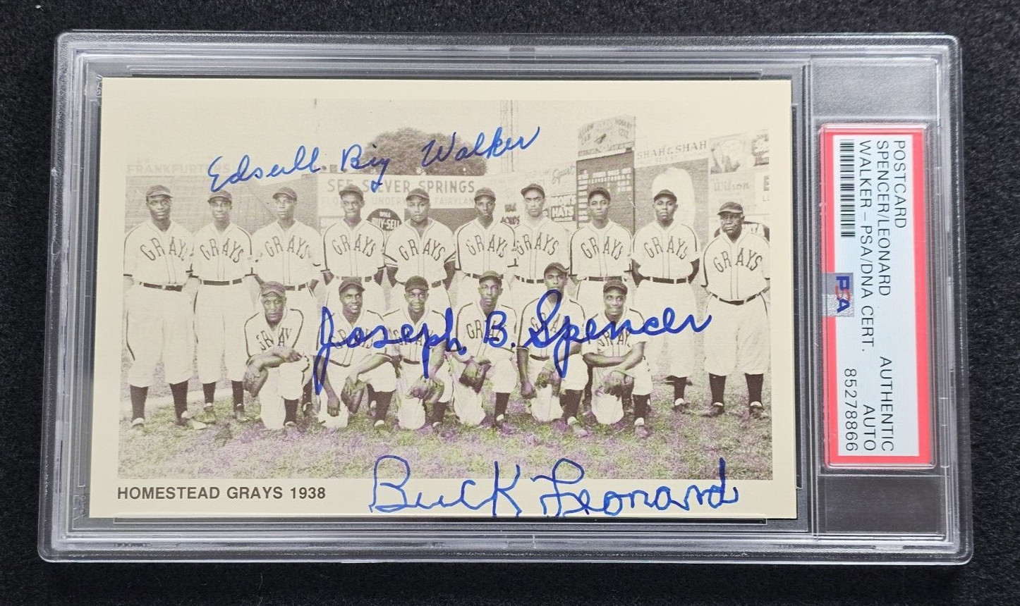 EDSALL WALKER-JOSEPH B. SPENCER-BUCK LEONARD-Signed Real Photo Postcard-(3)-PSA