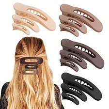 12PCS Flat Hair Clips, Brown Flat Claw Clips for Thin Hair, Matte Lay brown