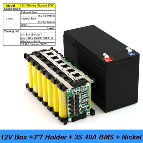12 V 3S 7P 40A Li-Ion Akku Pack Zum Selbermachen Kits Etui Halter für Power Wall AUK - Bild 22 von 24