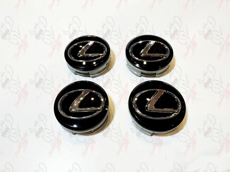 LEXUS Genuine WHEEL CENTER CAP OEM FACTORY BLACK SET OF 4 42603-53110 - Image 4 of 4