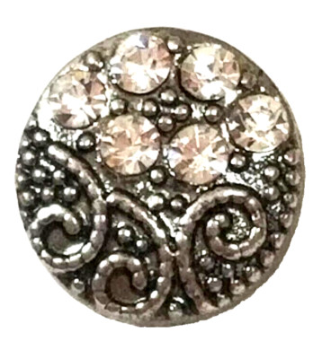3D CLEAR RHINESTONES 12mm GINGER SNAP BUTTON POPPER FOR INTERCHANGEABLE JEWELRY