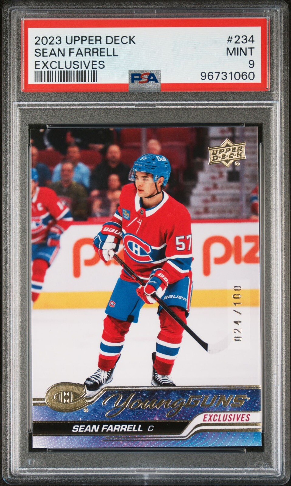 2023-24 Upper Deck Sean Farrell UD Exclusives Young Guns /100 Rookie Canadiens