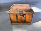 Mcm 6-Bottle Solid Wood Wooden Liquor Or Wine Chest Box Brass Fittings 15.5”D