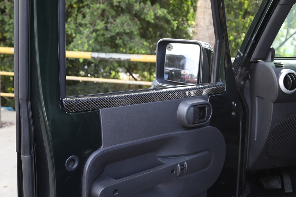 Carbon fiber Interior window Inside Trim strip For 20072010 Jeep
