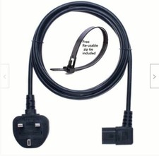 2m Right Angled Long 3 Pin C13 Power Cable Lead Compatible With Samsung LCD TV