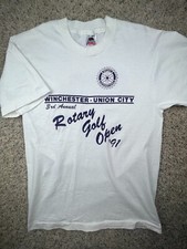 VTG 1997 Rotary Golf Open Winchester Union City T Shirt Fotl USA Made Large