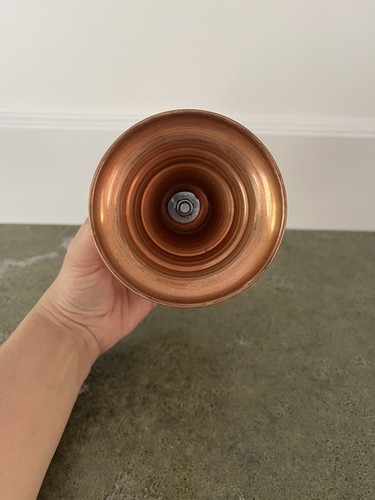 Hammered Copper 8” Lidded Pedestal Bowl Trinket Candy Dish Sugar Cubes NEW - Picture 5 of 7
