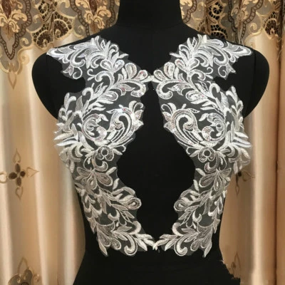 Stickereien Pailletten Blumen Spitze Applikationen Patch DIY Hochzeit Kleid Deko - Bild 1 von 4