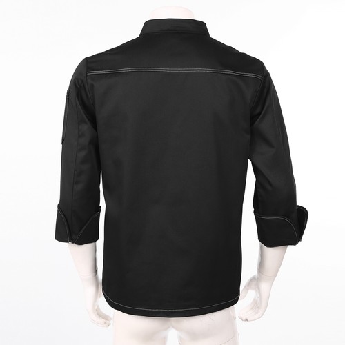 Chef Coat Men Short Sleeve Jacket Restaurant Kitchen Cooking Work Uniform - Picture 92 of 96