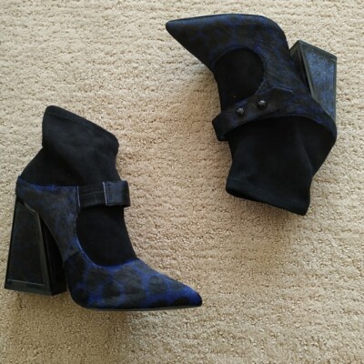 Kat Maconie faux horse hair Pump Dress Runway Studs embelish