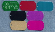 DIABETIC ALT DOG - service dog vest tags, collar, harness tags - laser engraved