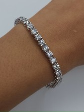 Real Silver 3.5mm Tennis Bracelet MOISSANITE VVS D GRA Certified Men Ladies Iced
