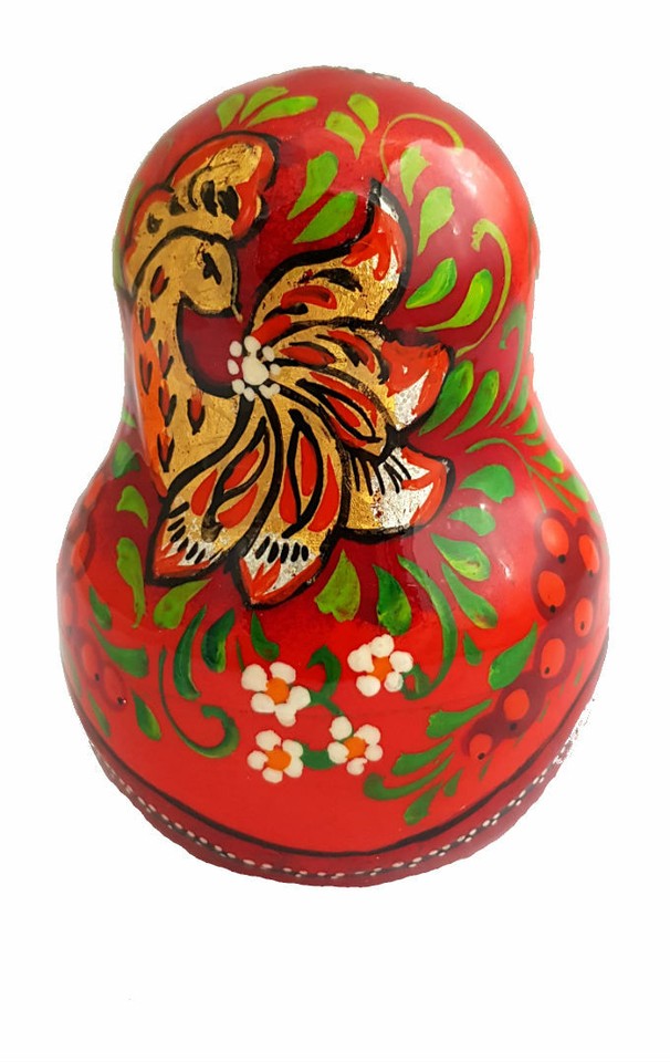 CULBUTO POUPÉE RUSSE Matriochka Avec Grelot H 9,2 Cm EUR