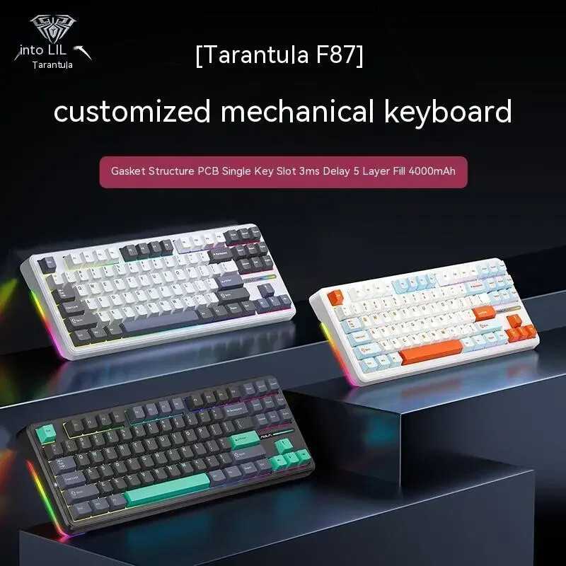 3 Mode Wireless Mechanical Gaming Keyboard 87 Key Hotswap PBT Compact Design