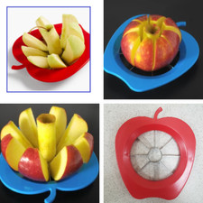 Gadget Soft Apple Fruit Easy Slicer Corer Red Blue Fun Accessories Kitchen Gift
